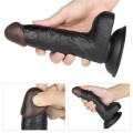 LOVETOY Easy Strap On Set 7.0" BLACK DILDO