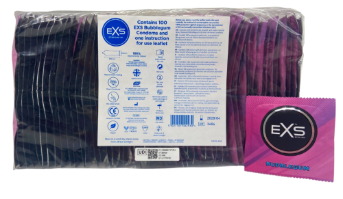 Exs Bubble Gum Flavoured Condoms 100's