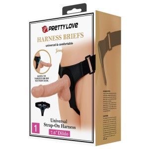 Pretty Love HARNESS BRIEFS JERRY  strap on with realistic dildo 7.6"