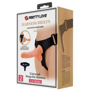 Pretty Love HARNESS BRIEFS TOM  strap on with realistic dildo 7.4"