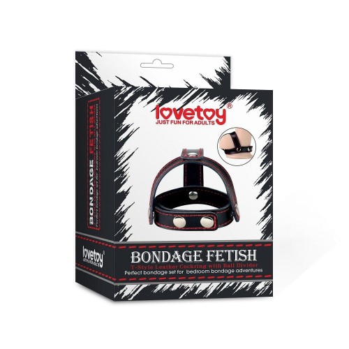 Lovetoy TSTYLE LEATHER COCKRING WITH BALL DIVIDER BDSM penis collar