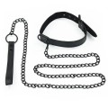 Lovetoy BONDAGE FETISH BLACK MATT COLLAR WITH LEASH BDSM collar with leash
