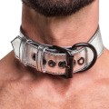 Lovetoy FETISH METALLIC PUP COLLAR WITH LEASH  silver collar with leash BDSM