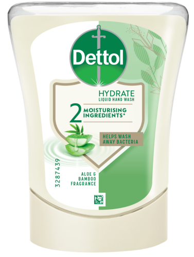 Dettol Touchless Liquid Soap Applicator Gentle Aloe and Bamboo - Refill 250 ml