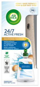 Air Wick Active Fresh automatic air freshener with water-based formula and sea breeze refill 228 ml