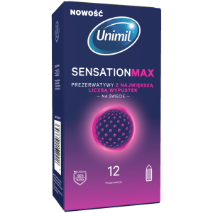Unimil Condoms with studs Sensation Max 12 szt.
