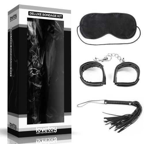 Lovetoy BDSM DELUXE BONDAGE KIT (mask, handcuffs, whip)