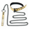 Lovetoy BONDAGE FETISH GOLD PUP COLLAR WITH LEASH