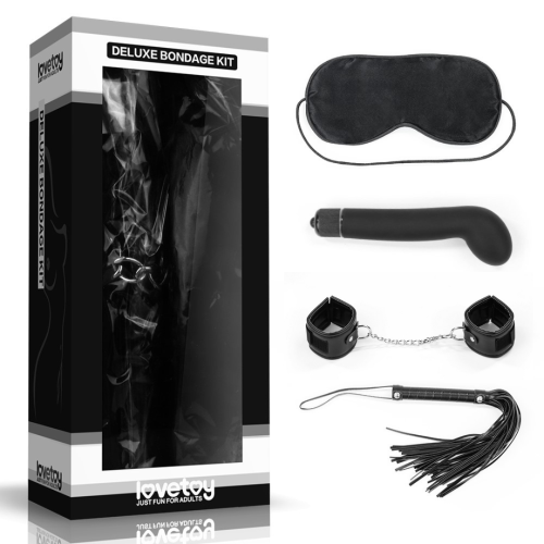 Lovetoy BDSM DELUXE BONDAGE KIT (mask, handcuffs, whip, vibrator)