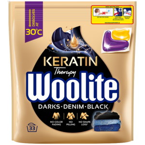 Woolite Keratin Therapy Laundry capsules for black and dark colours, jeans (33 pcs.)
