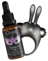 Orgie  Orgasmic Bunny i Orgasm Drops clitoral stimulation gel and vibrating rabbit ring