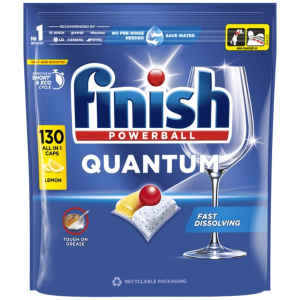 Finish Quantum Lemon All-in-1 Dishwasher Capsules 130 capsules