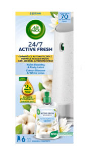 Air Wick Active Fresh Automatic Air Freshener – Cotton Flower & White Lotus, 228 ml – Set