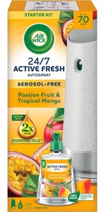 Air Wick Active Fresh Automatic Air Freshener – Passion Fruit & Exotic Mango, 228 ml – Set