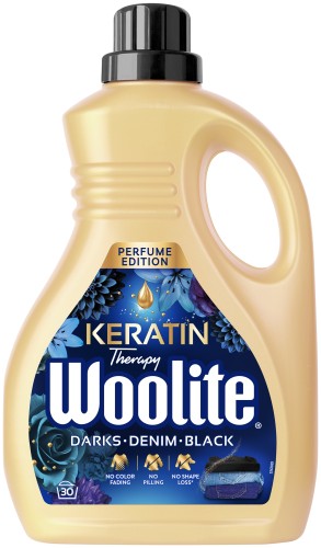 Woolite Keratin Therapy Perfume Edition Laundry Detergent for Blacks, Dark Colours and Jeans, 1.8L 
