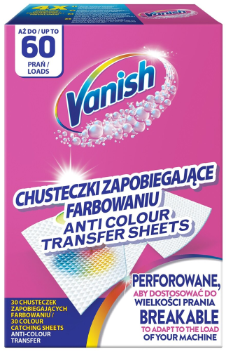 Vanish Color Protect Dye-Catching Wipes 30 wipes (60 washes)