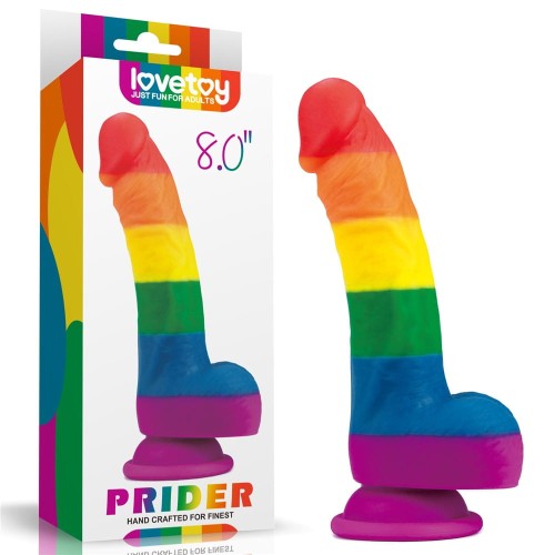 Lovetoy PRIDER LGBT rainbow dildo 8"