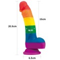 Lovetoy PRIDER LGBT rainbow dildo 8"