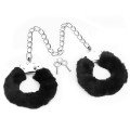 Lovetoy FLUFFY LEG CUFFS black plush leg cuffs
