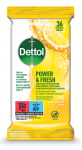 Dettol Power&Fresh Multifunctional Antibacterial Surface Cleaning Wipes Lemon 36pcs.